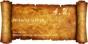 Antaly Ulrik névjegykártya